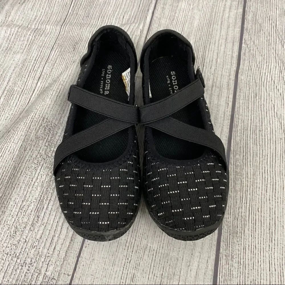 Sonoma girls slip on shoes w/elastic straps sz 12
